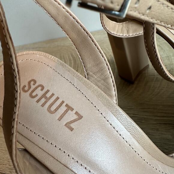 Schutz Josie Mila Platform Heels Nude Beige 9 - Picture 13 of 16